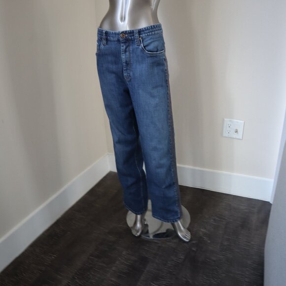 Brunello Cucinelli Jeans Monili Track Blue Denim Wide Leg Relaxed 32x28 Size 6 - Picture 5 of 13